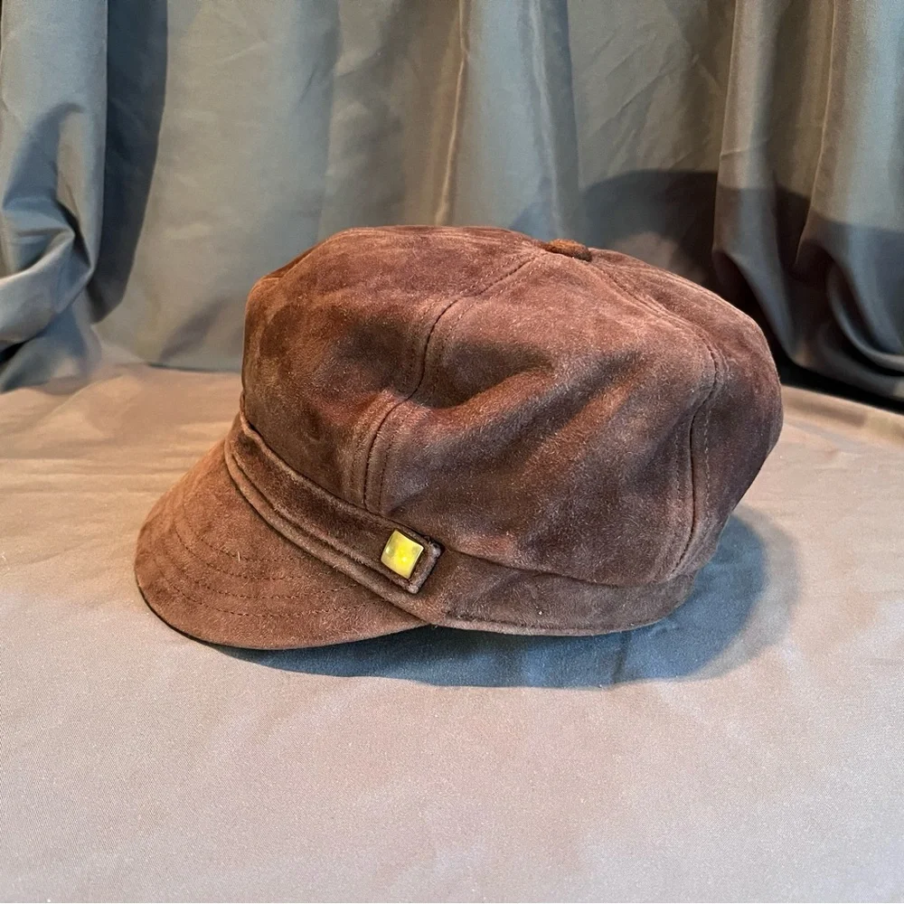 Banana Republic Brown Suede Hat women’s M/L size 22 3/8 - Picture 4 of 10